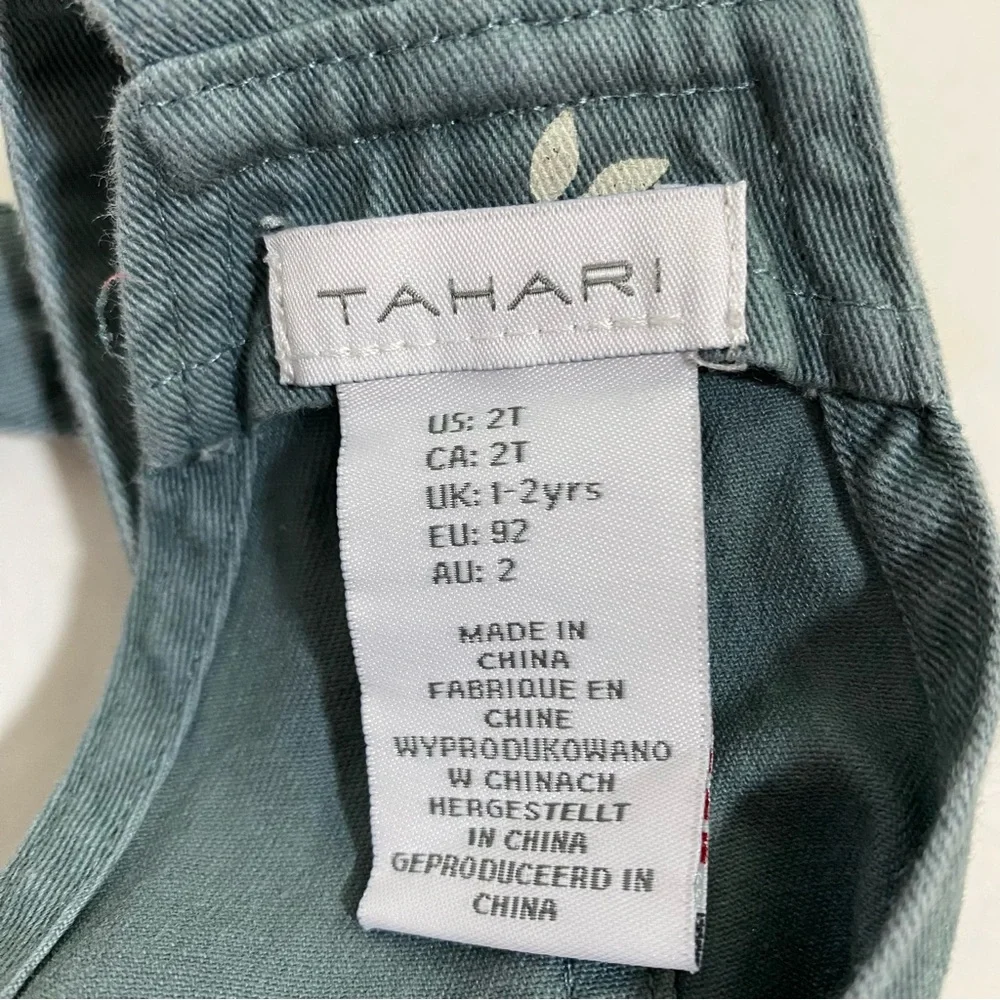 Tahari Teal Floral Print Pinafore Jumper